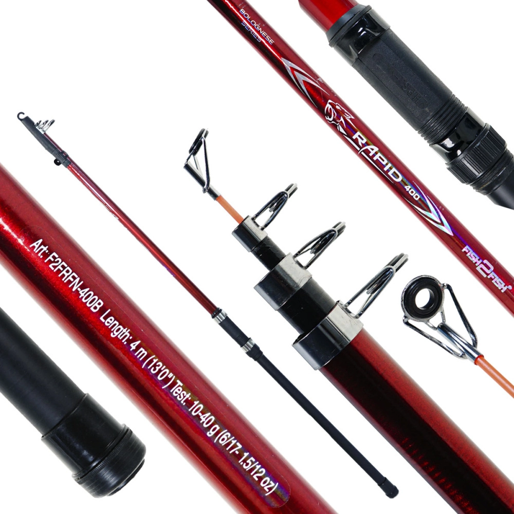 Удилище Fish2Fish Rapid Fiberglas телескопическое 4м 10-40гр, стеклопластик, с кольцами