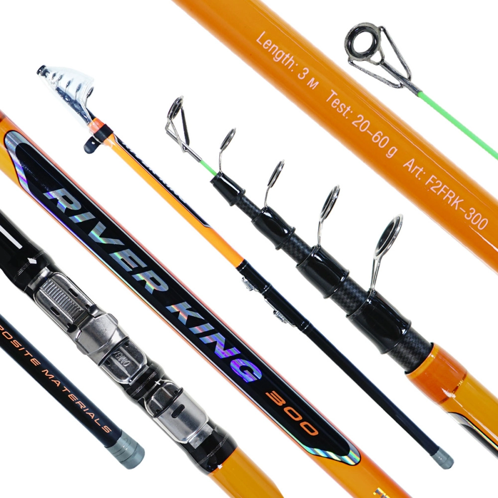 Удилище Fish2Fish River King 300 телескопическое 3м 20-60гр, угольное, с кольцами