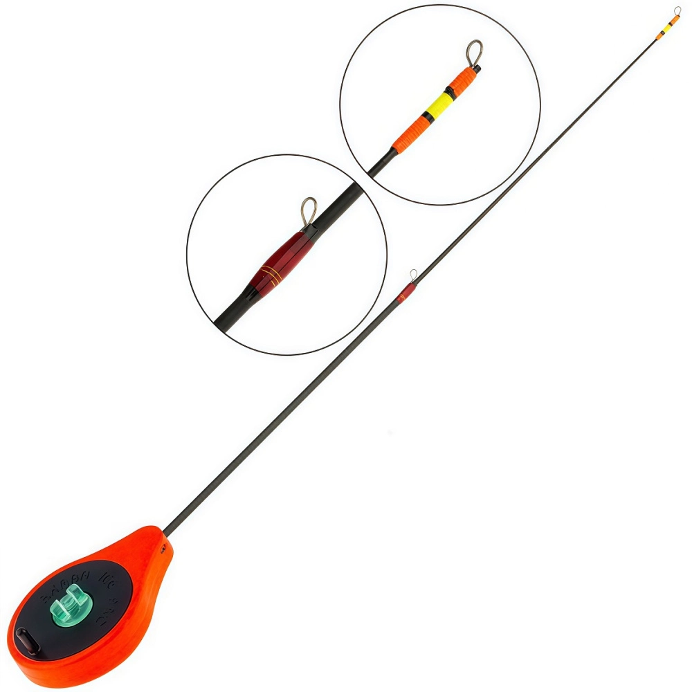 Удочка зимняя Akara Ice Pro 355 SP-1C-Y 1-8гр балалайка, хлыст углепластик, красная