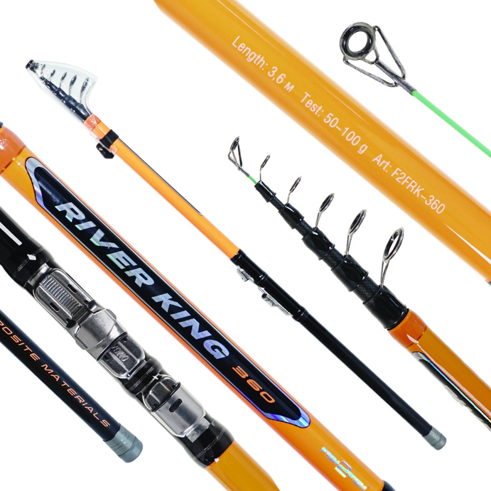Удилище Fish2Fish River King 360 телескопическое 3,6м 50-100гр, угольное, с кольцами