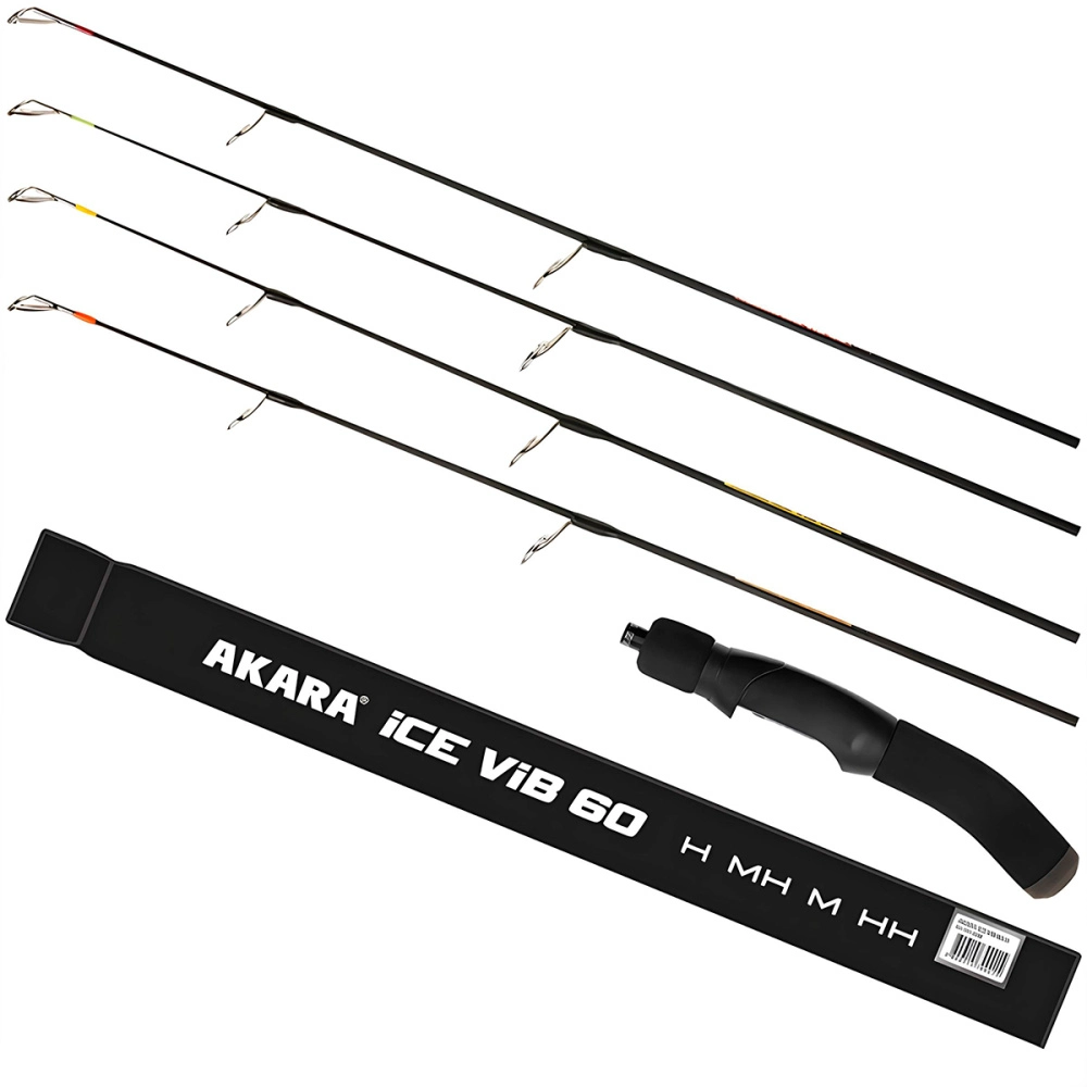 Удочка зимняя Akara Ice Vib 70 71см 20-60гр с 4-мя съемными хлыстами (M, MH, H, HH)